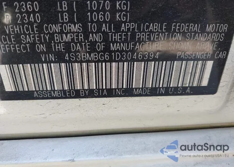 2013 Subaru Legacy 2.5I Premium from USA, damaged, VIN 4S3BMBG61D3046394